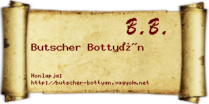 Butscher Bottyán névjegykártya